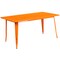Emma and Oliver Commercial Grade Rectangular Metal Indoor-Outdoor Table Set with 6 Stack Chairs